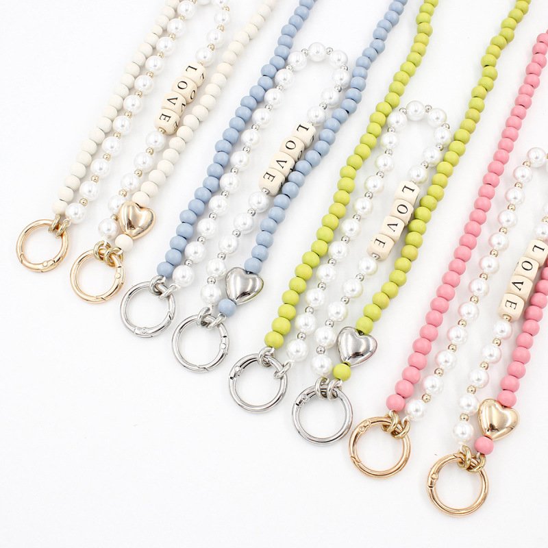 Autumn And Winter Wooden Bead Bag Chain Letter Double Layer