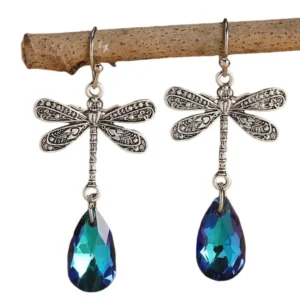 butterfly blue diamond earings